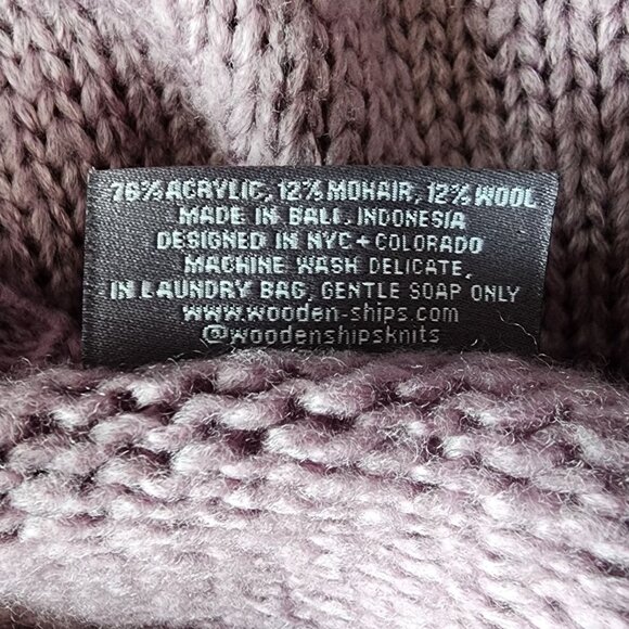 Wooden Ships Paola Buendia Womens S/M Sweater Purple Acrylic Mohair Wool Boxy - Picture 7 of 8
